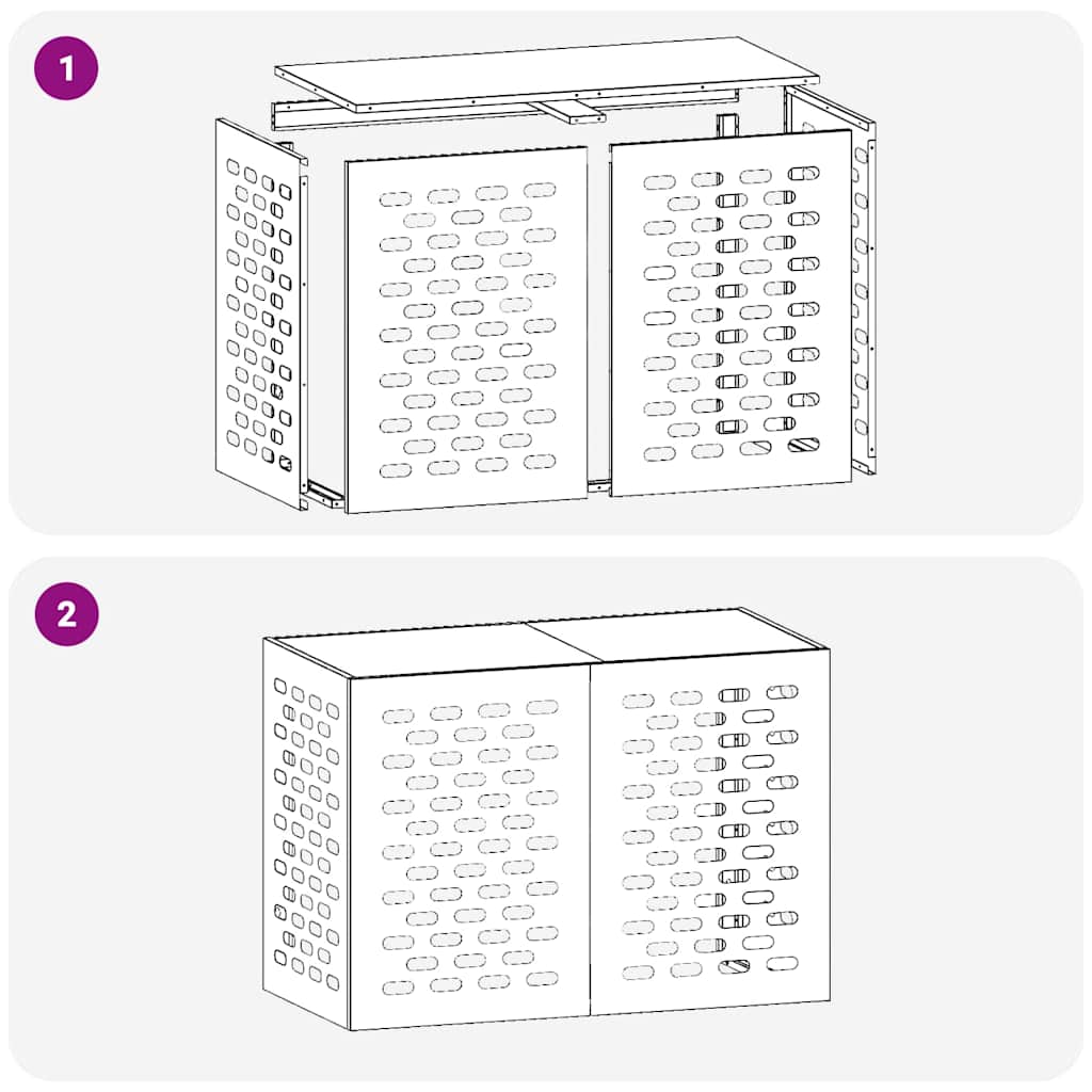 Klimaanlagenabdeckung Schwarz 100 x 50 x 70 cm Stahl