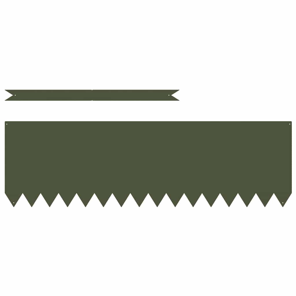 Rasenkanten 10 pcs Olivgrün 100 x 0,05 x 30 cm Stahl