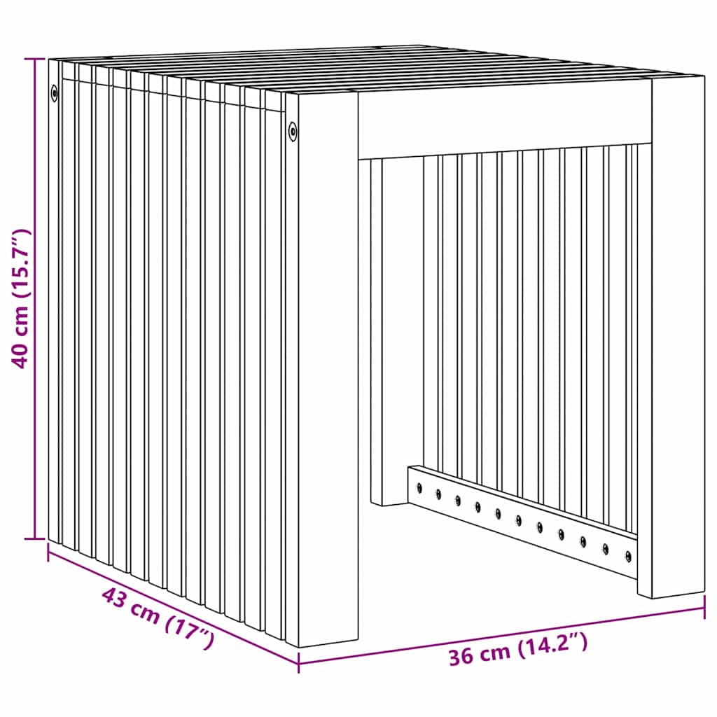 Beistelltisch Braun 43 x 36 x 40 cm Massivholz Teak