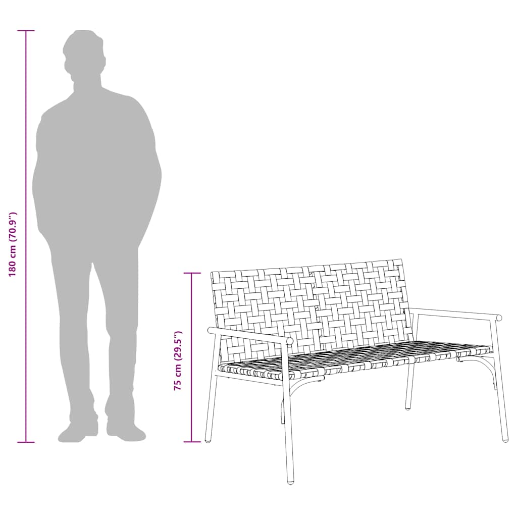 Gartenstuhl Schwarz 113 x 79 x 75cm Poly-Rattan