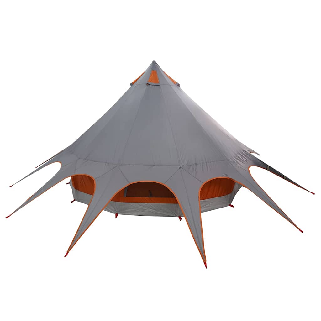 Teepee Zelt mit Dach Grau und Orange 600 x 600 x 347 cm
