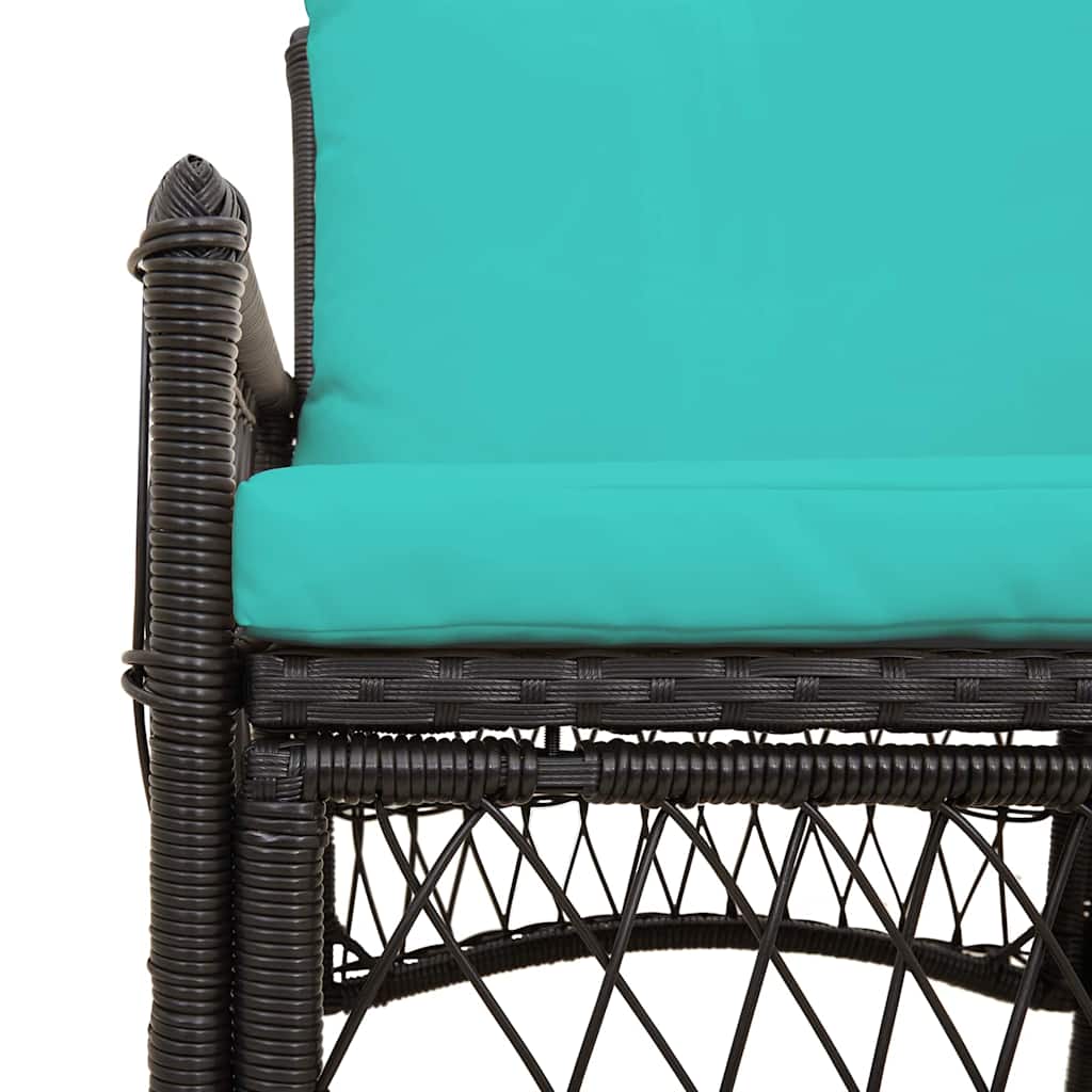 Gartenstuhl Schwarz 60 x 70 x 78 cm Poly-Rattan