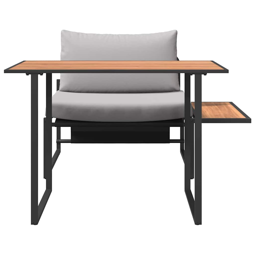 Garten Essgruppe 2 pcs Hellgrau Stahl