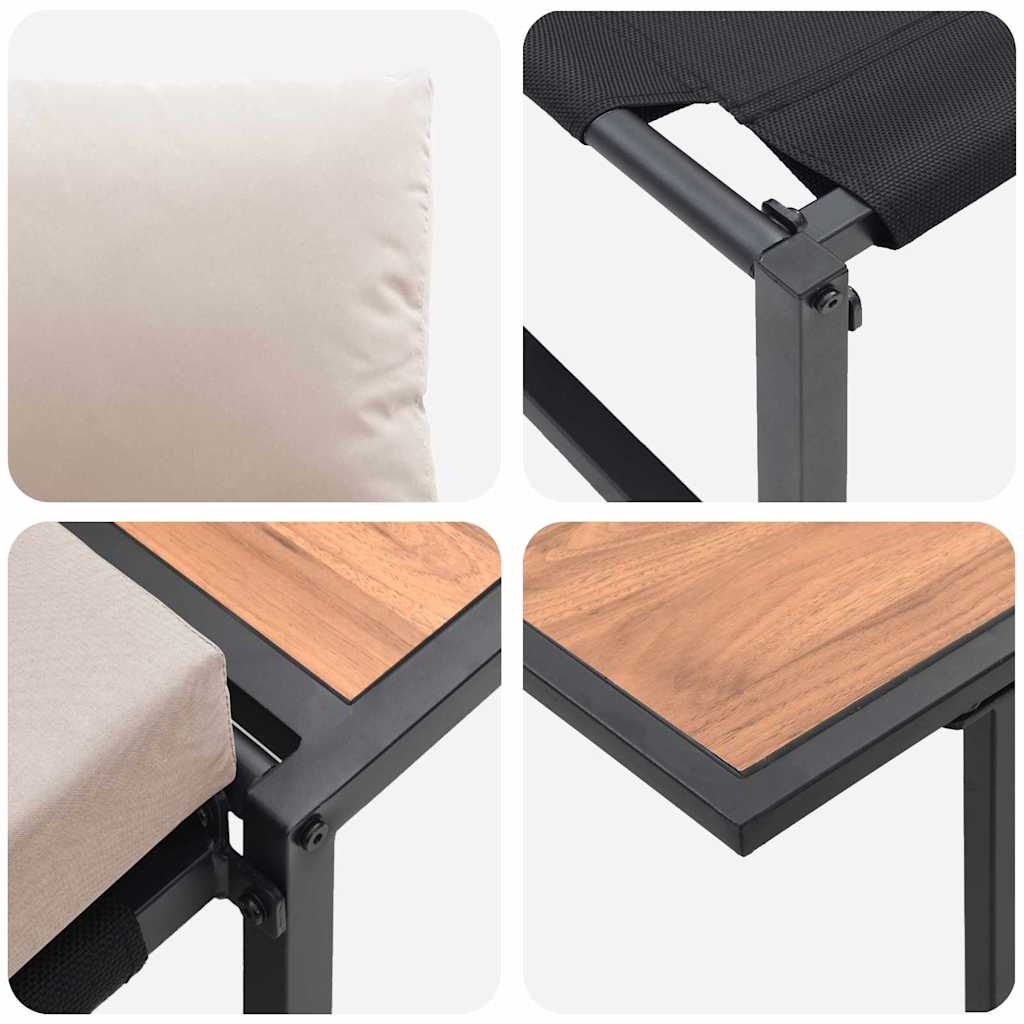 Garten Essgruppe 2 pcs Taupe Stahl