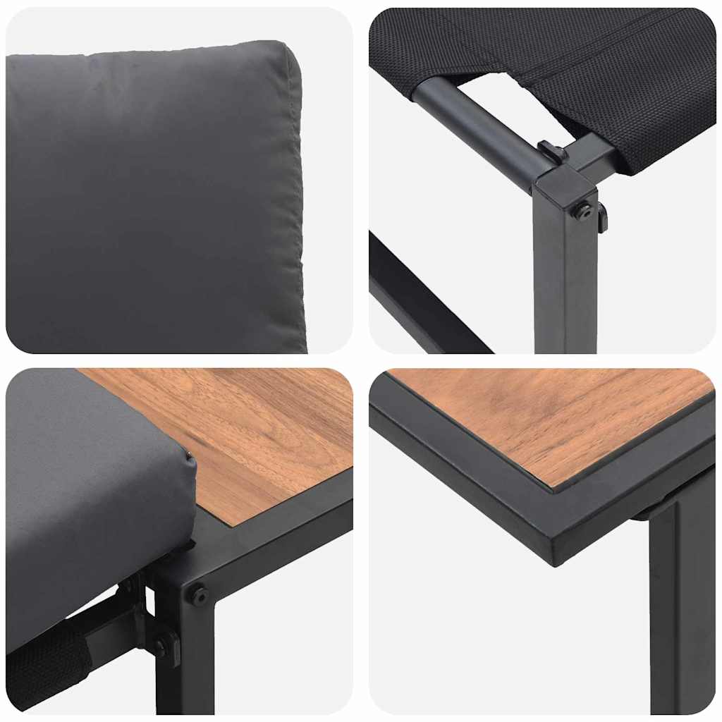 Garten-Sofa-Set 2 pcs Anthrazit Stahl