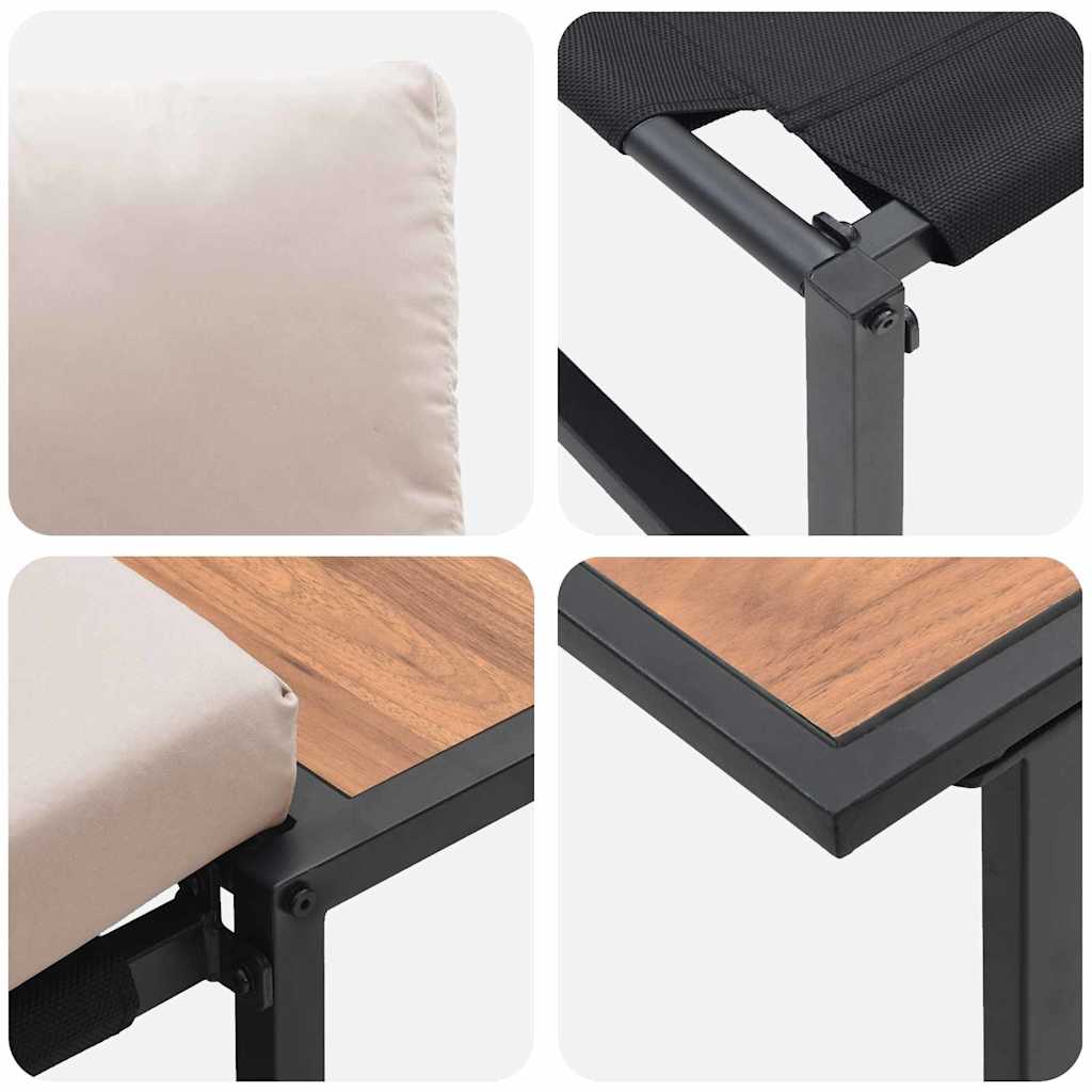 Garten-Sofa-Set 2 pcs Taupe Stahl