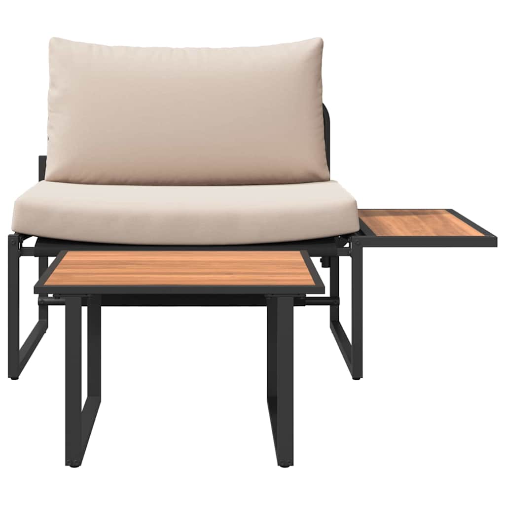 Garten-Sofa-Set 2 pcs Taupe Stahl