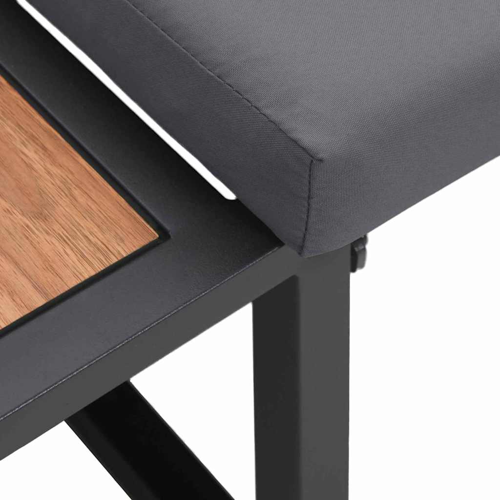 Gartensofa mit Kissen Braun 200.5 x 70 x 85.5 cm Metall