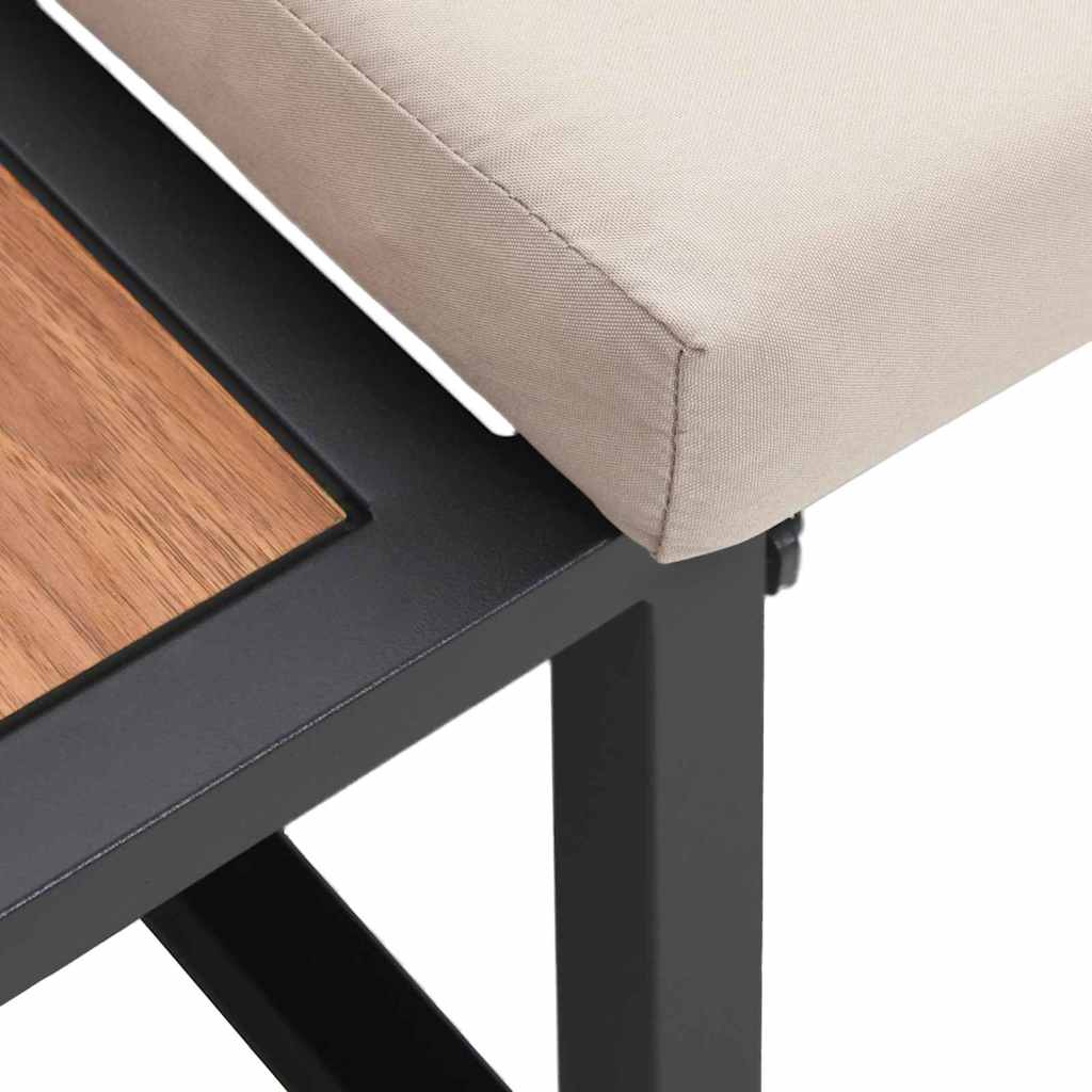 Gartensofa mit Kissen Braun 200.5 x 70 x 85.5 cm Metall