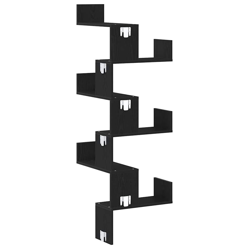 Wand-Eckregal Schwarze Eiche 45 x 45 x 147 cm Holzwerkstoff