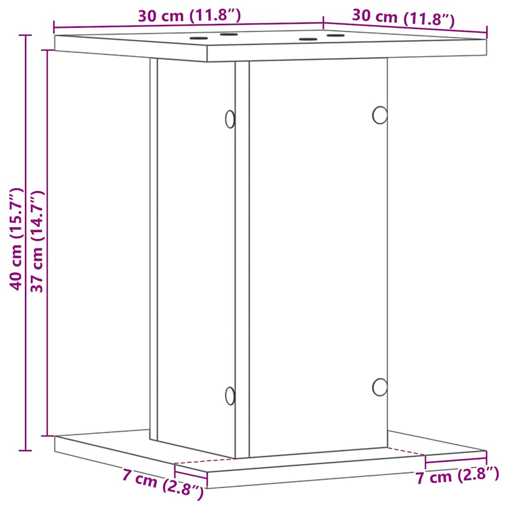 Lautsprecherständer 2 pcs Schwarze Eiche 30 x 30 x 40 cm
