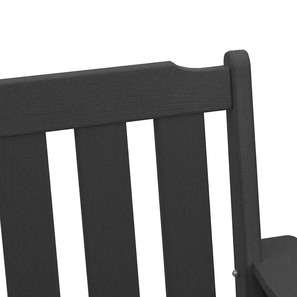 Garten-Essstuhl mit Kissen 2 pcs Schwarz 65.5 x 59 x 88cm HDPE
