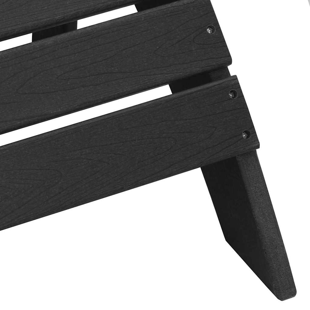 Adirondack-Stuhl mit Kissen Schwarz 74 x 82 x 92 cm HDPE