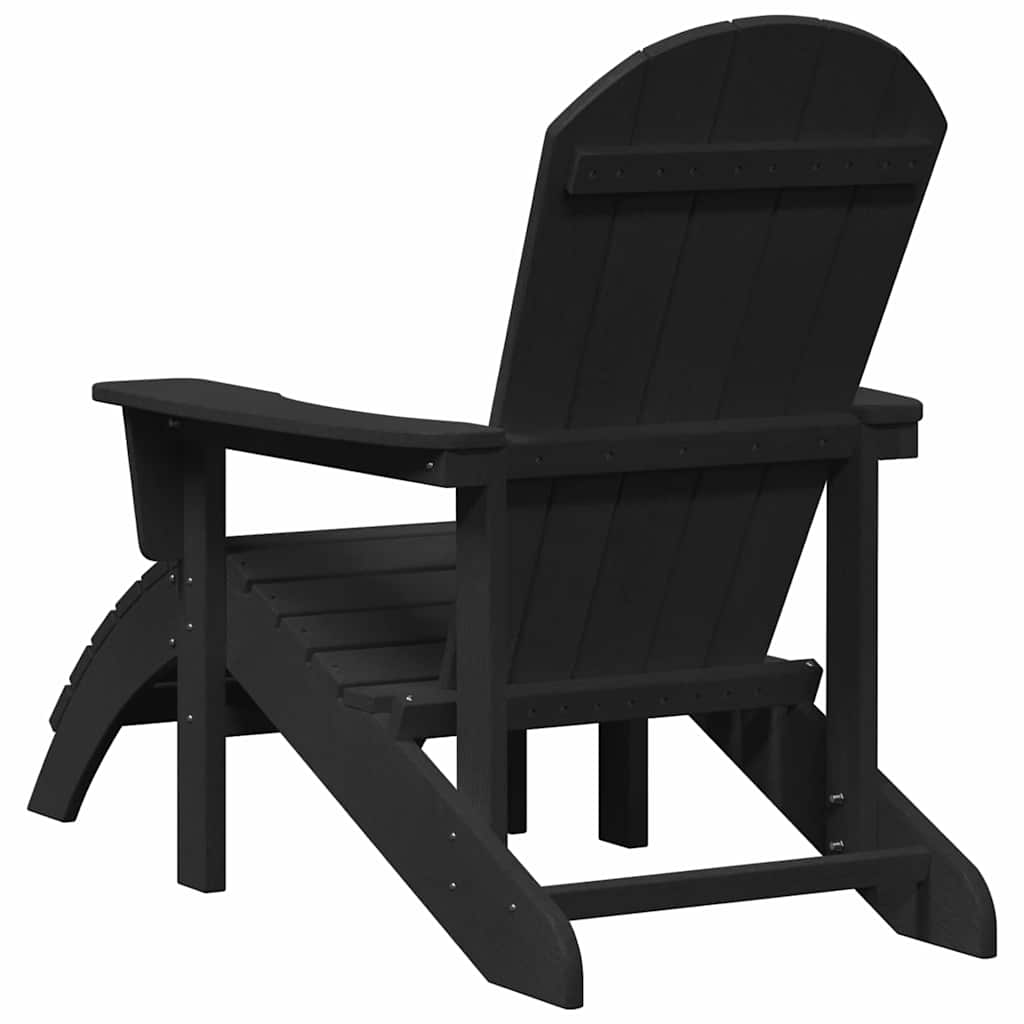 Adirondack-Stuhl mit Kissen Schwarz 74 x 82 x 92 cm HDPE