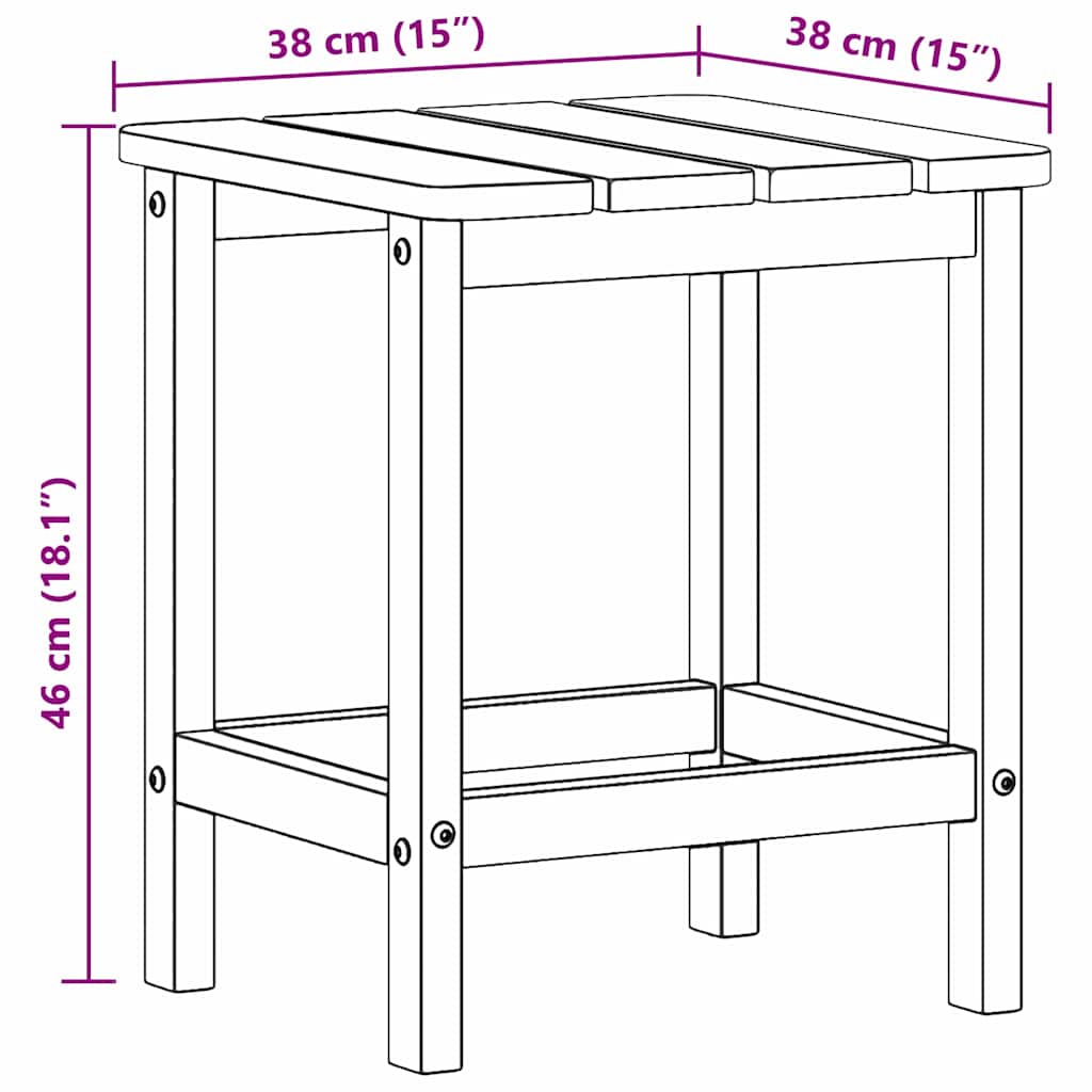 Adirondack Beistelltisch Marineblau 38 x 38 x 46 cm HDPE