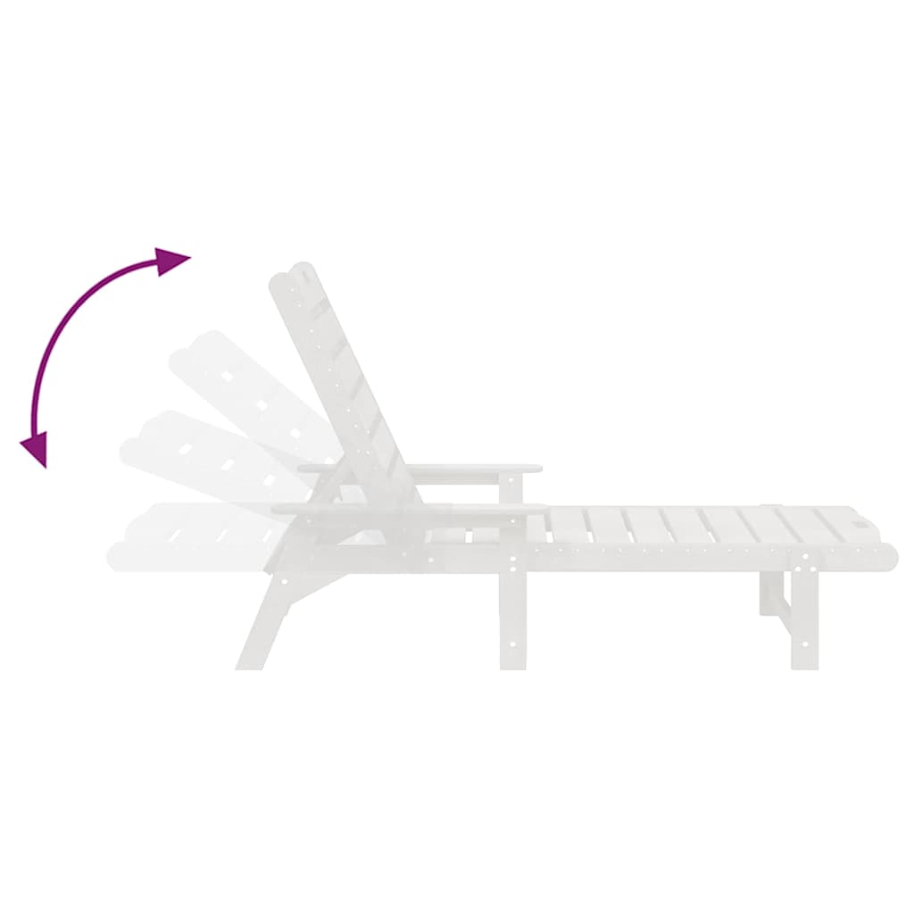 Sonnenliege Weiß 73,5 x 92 x 90cm HDPE
