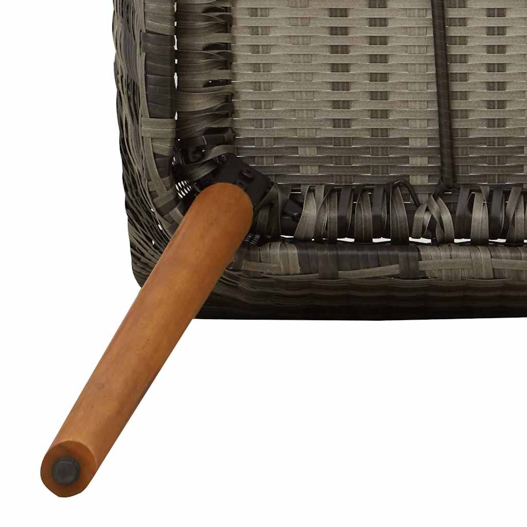 Gartenstuhl mit Kissen 2 pcs Grau 55 x 62,5 x 82 cm Poly-Rattan