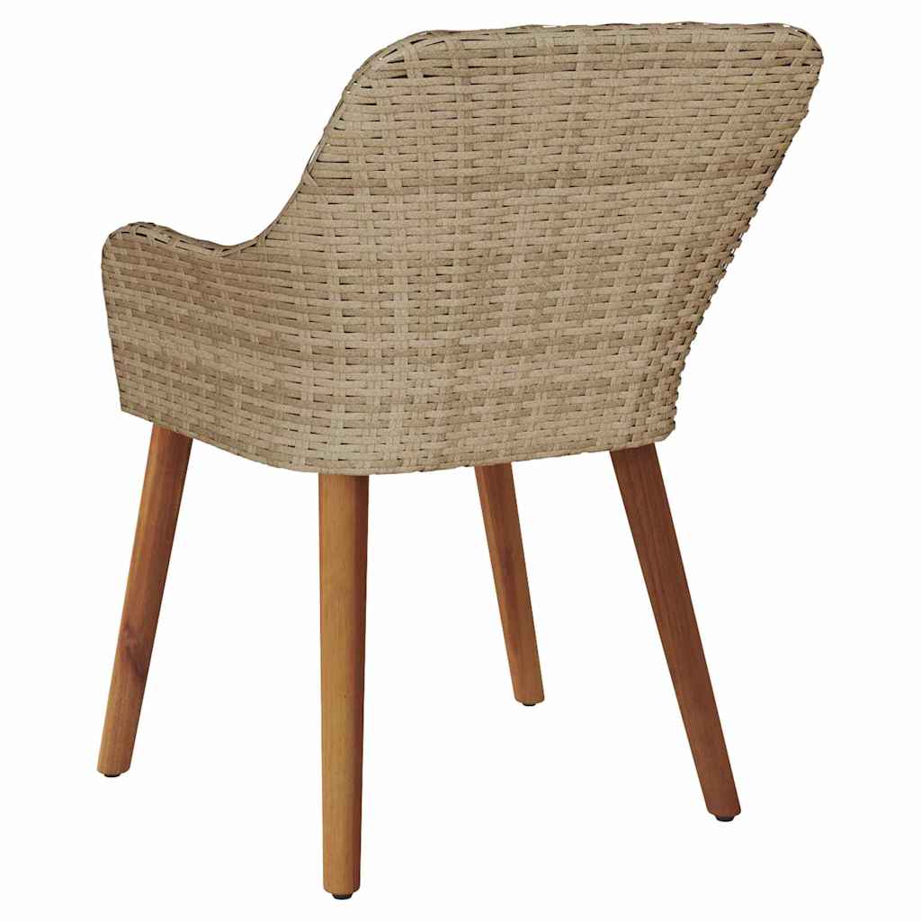 Gartenstuhl 2 pcs Beige 55 x 62,5 x 82 cm Poly-Rattan