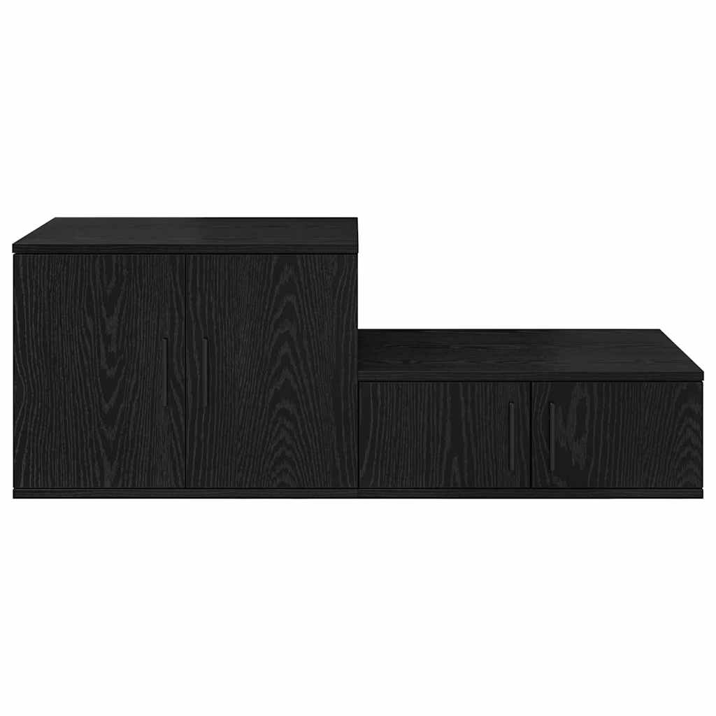 Badschrank Schwarz Eichen-Optik 103 x 41 x 40 cm Holzwerkstoff