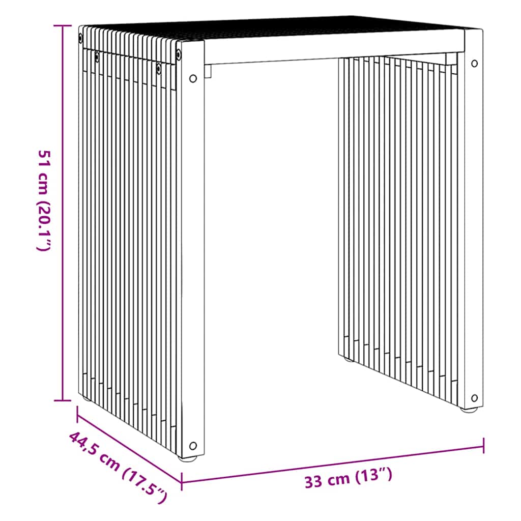 Nest von Beistelltischen Manuell 3 pcs Braun 33 x 44,5 x 51 cm