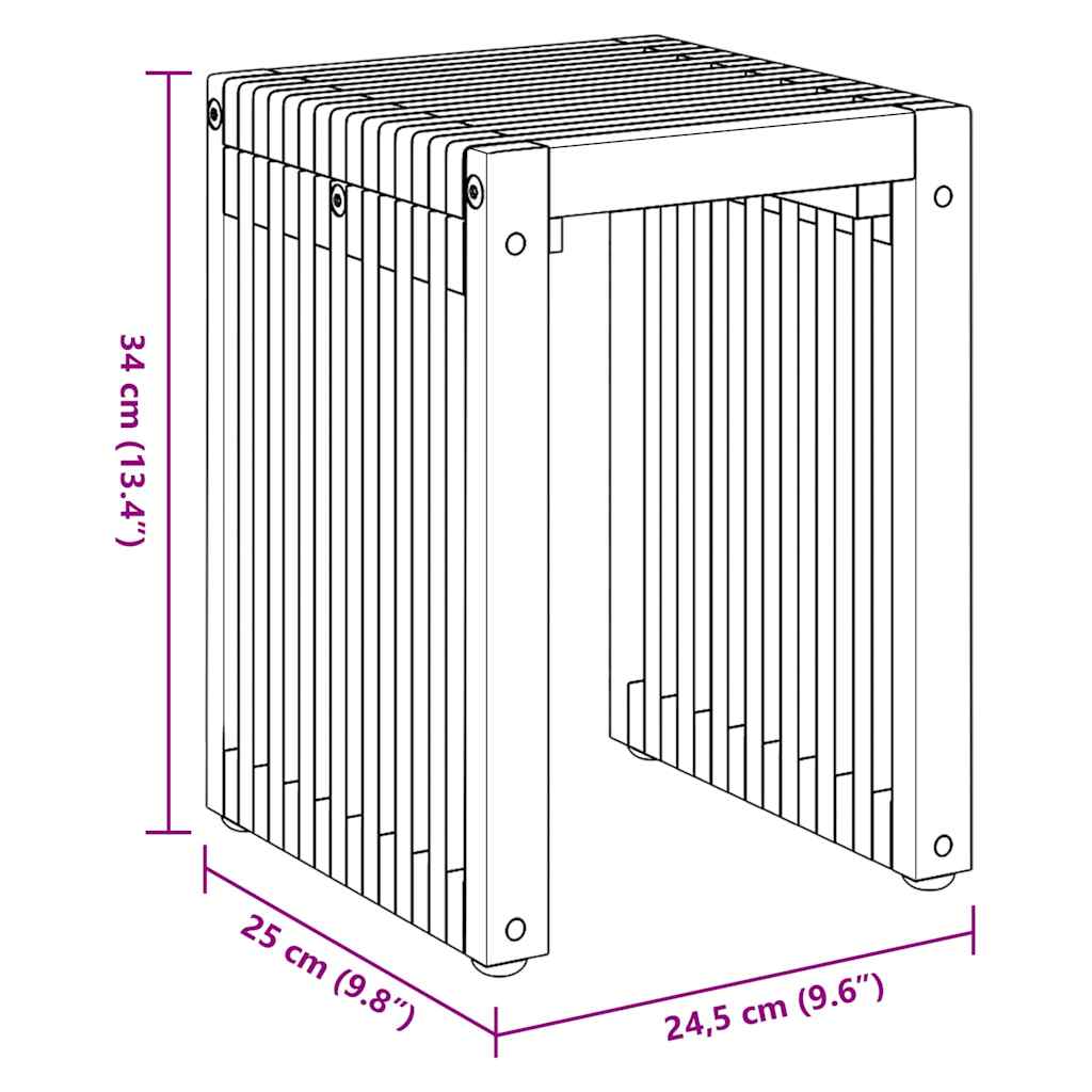 Nest von Beistelltischen Manuell 3 pcs Braun 33 x 44,5 x 51 cm