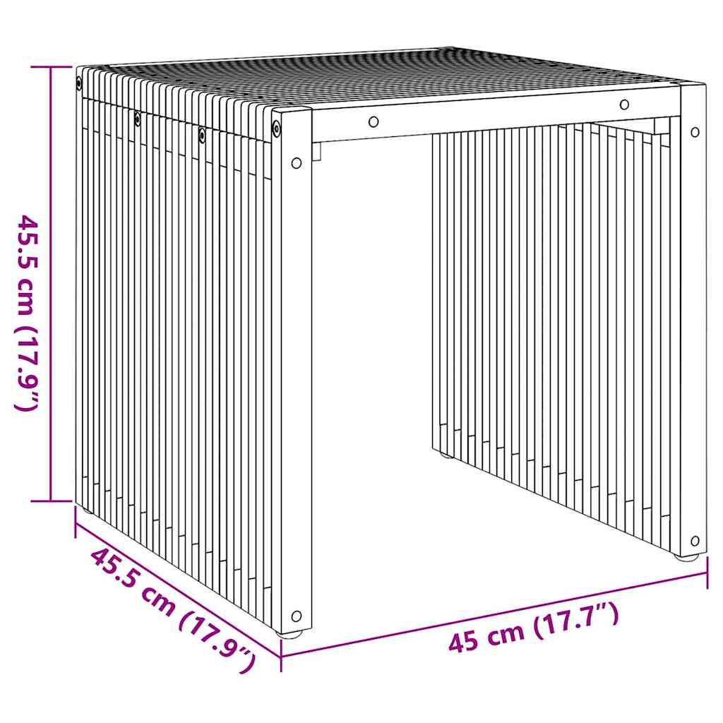 Garten Beistelltisch Braun 45 x 42.5 x 45 cm Teak-Massivholz
