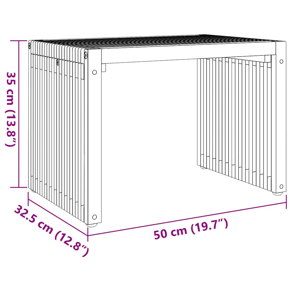 Garten Beistelltisch Braun 50 x 32,5 x 35 cm Teak-Massivholz