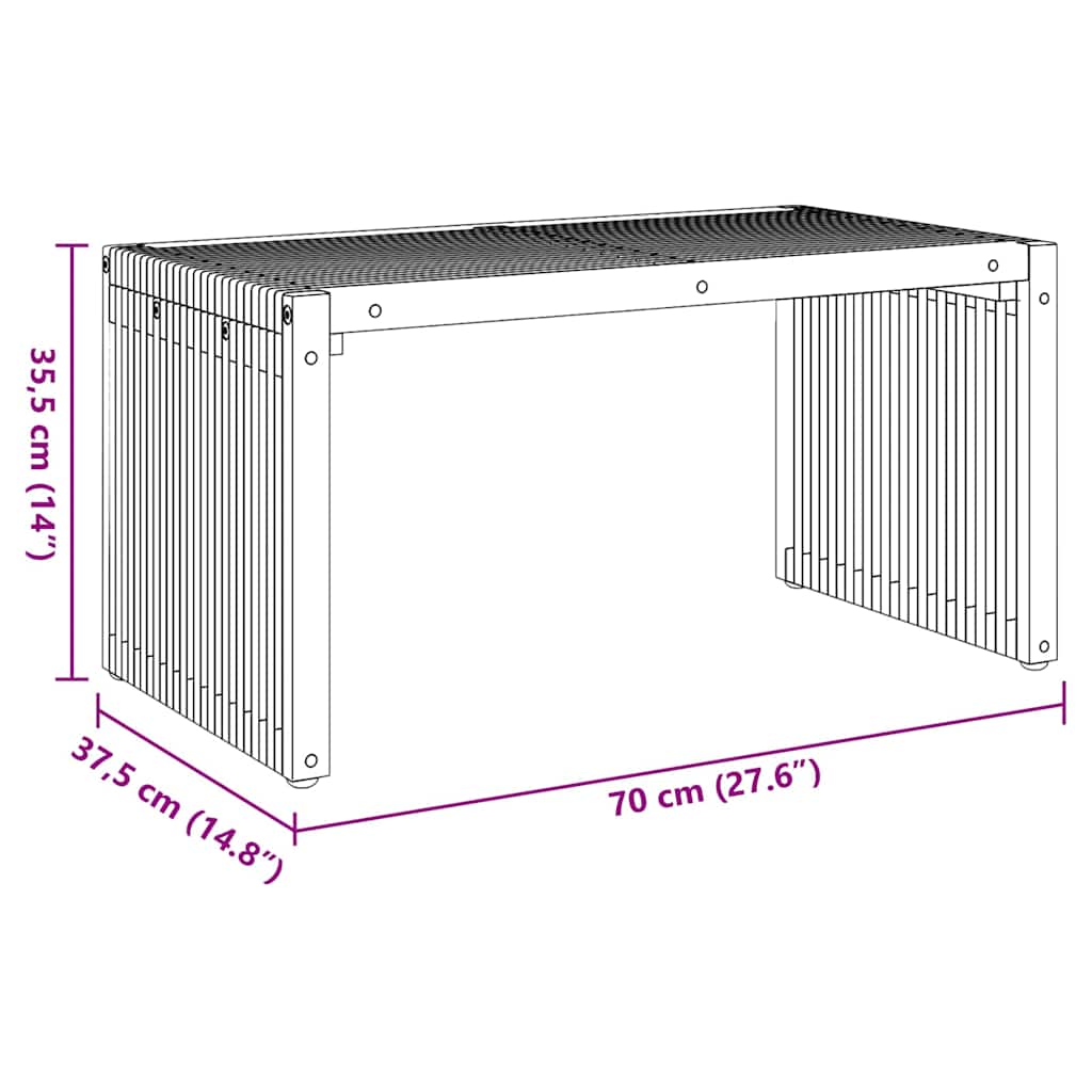 Garten Beistelltisch Braun 70 x 37,5 x 35,5 cm Teak-Massivholz