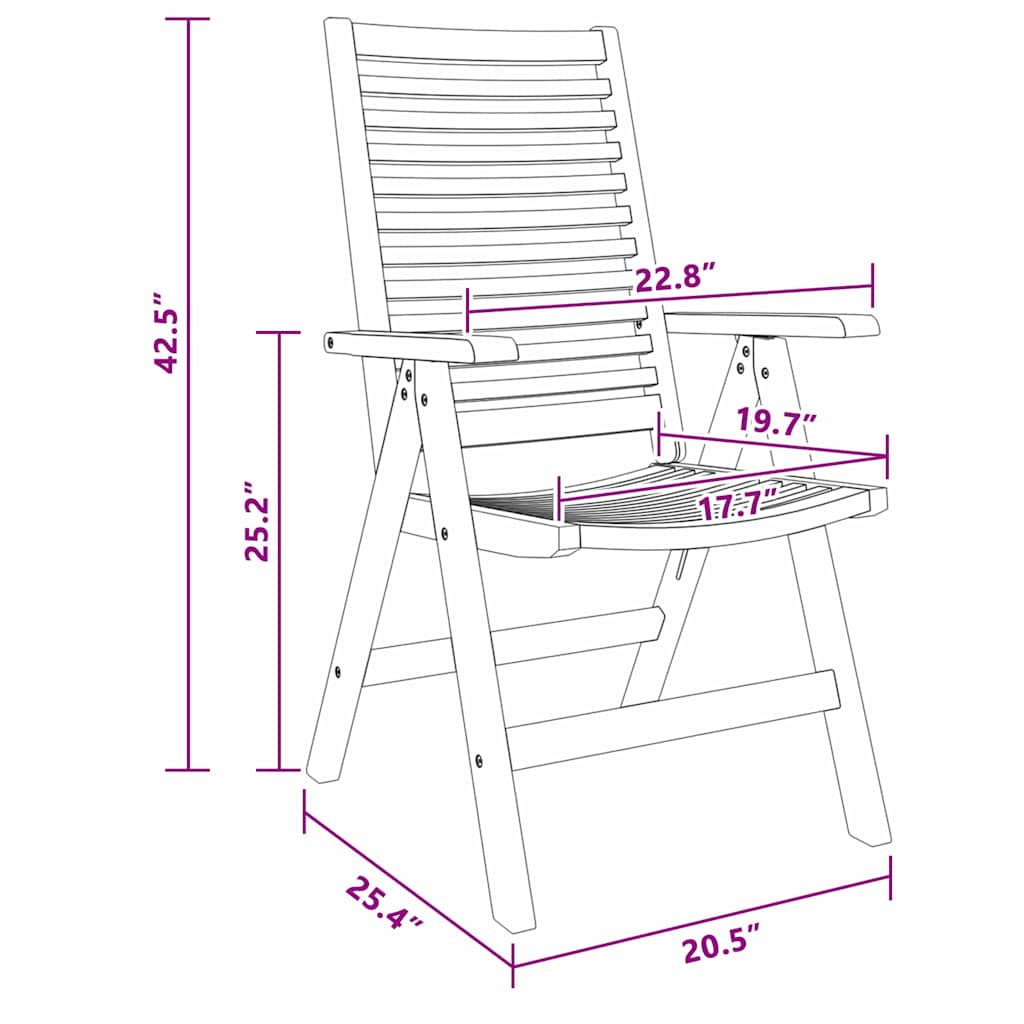 Gartenstühle 2 pcs Braun 52 x 64,5 x 108 cm Massivholz Akazie