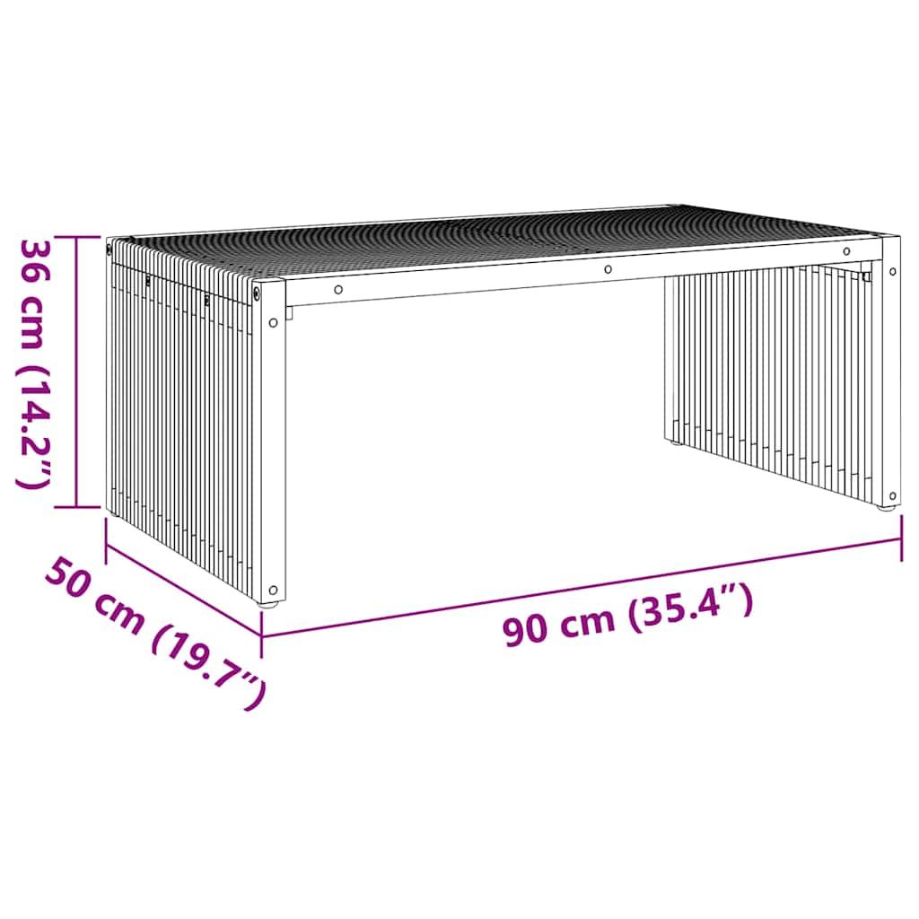 Garten Beistelltisch Braun 90 x 50 x 36 cm Teak-Massivholz