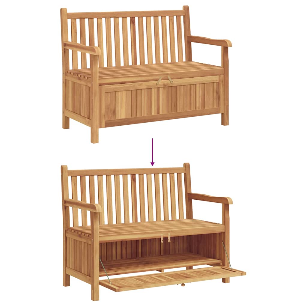 Gartenaufbewahrungsbank Braun 114 x 60 x 90 cm Massivholz Teak
