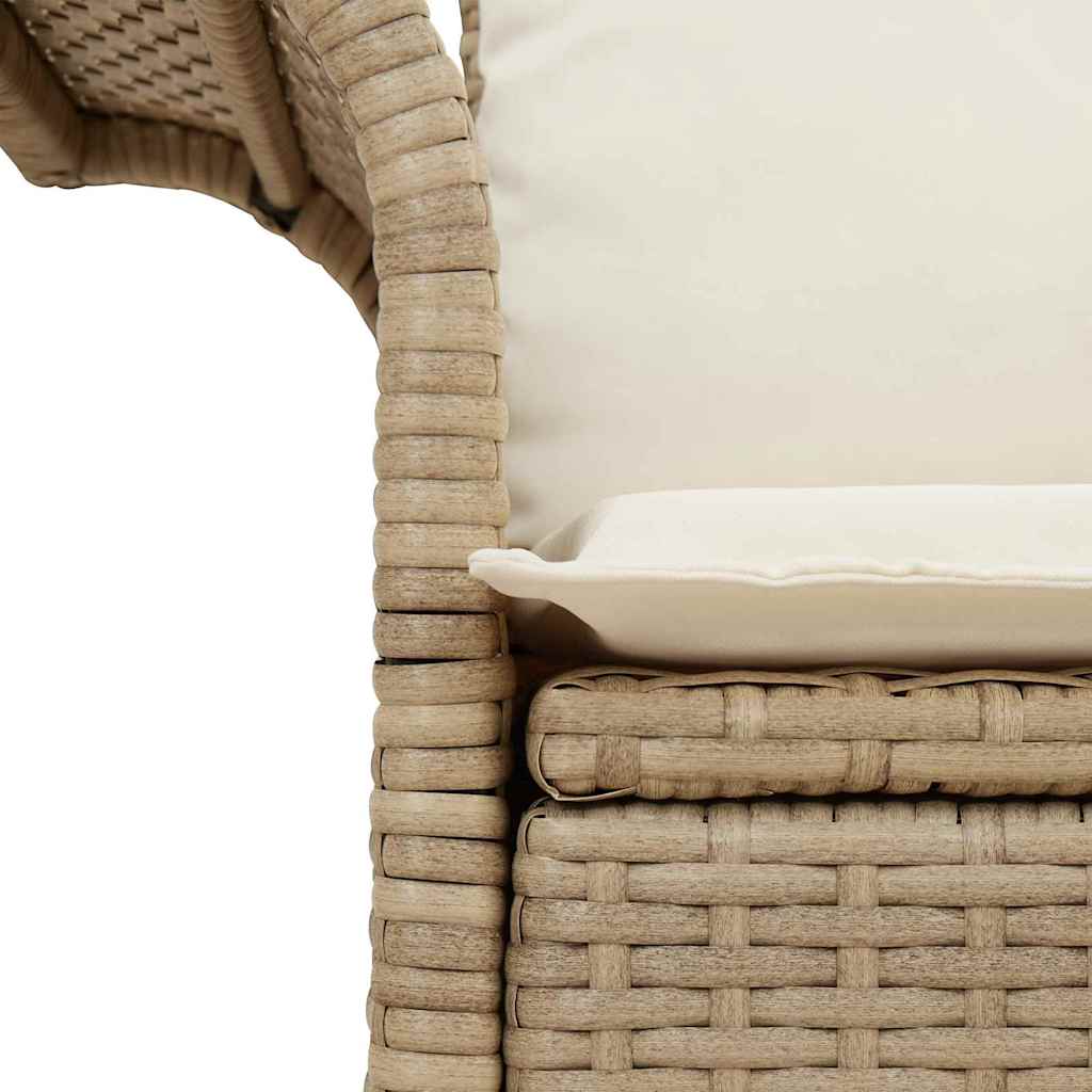 Gartensofa mit Kissen Beige 141 x 62 x 69cm Poly-Rattan
