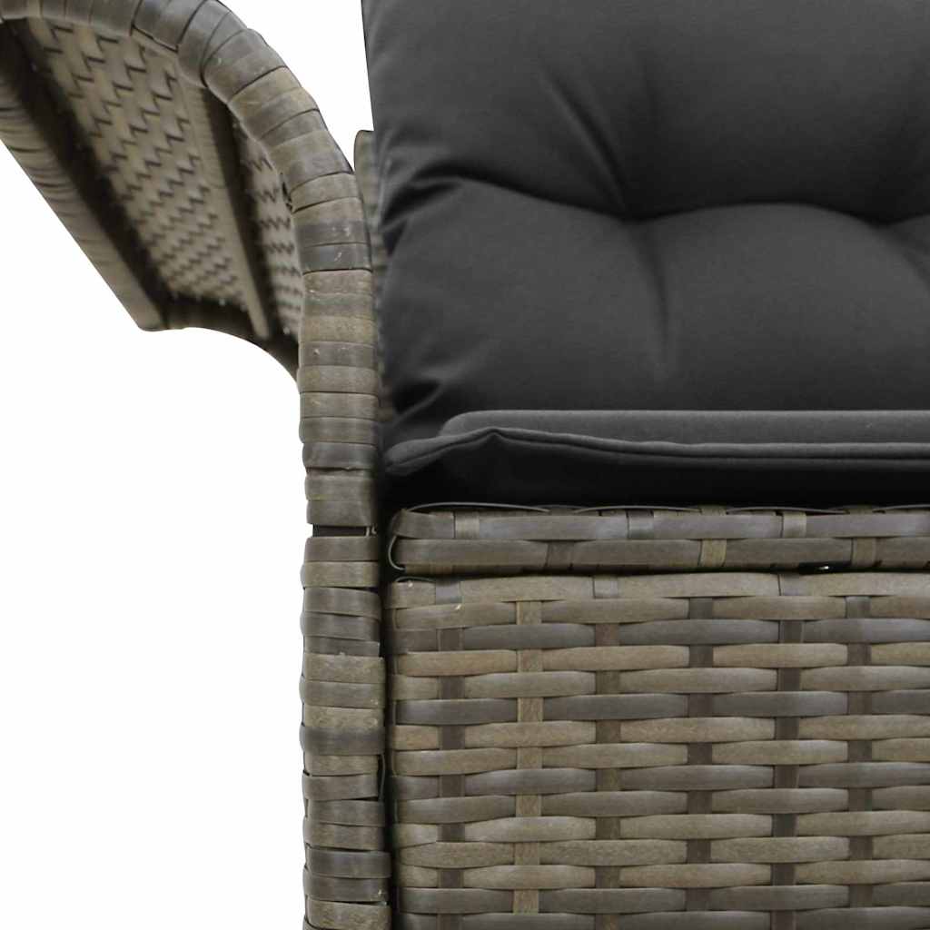 Gartensofa mit Kissen Grau 141 x 62 x 69cm Poly-Rattan