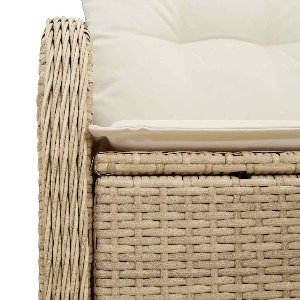 Gartensofa mit Kissen Beige 121 x 62 x 69cm Poly-Rattan
