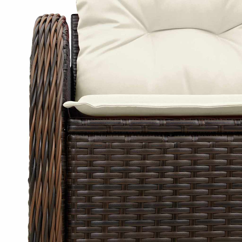 Gartensofa mit Kissen Braun 121 x 62 x 69cm Poly-Rattan