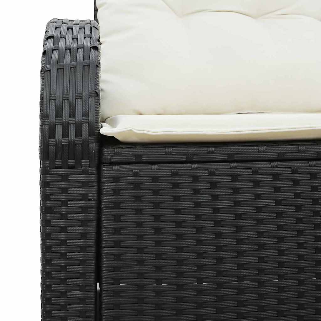 Gartensofa mit Kissen Schwarz 124 x 62 x 69cm Poly-Rattan