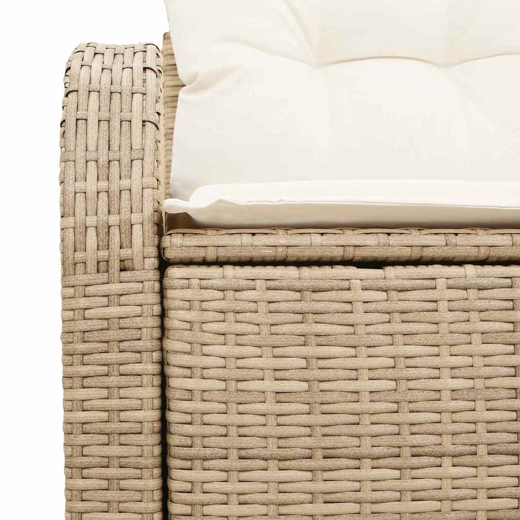 Gartensofa mit Kissen Beige 124 x 62 x 69cm Poly-Rattan