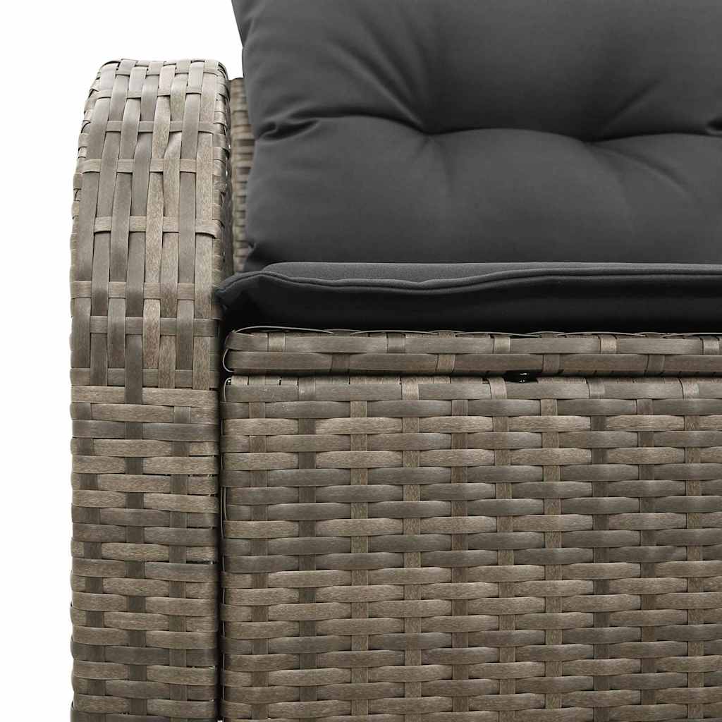 Gartensofa mit Kissen Grau 124 x 62 x 69cm Poly-Rattan