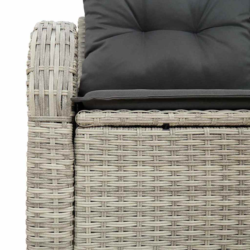 Gartensofa mit Kissen Hellgrau 124 x 62 x 69cm Poly-Rattan