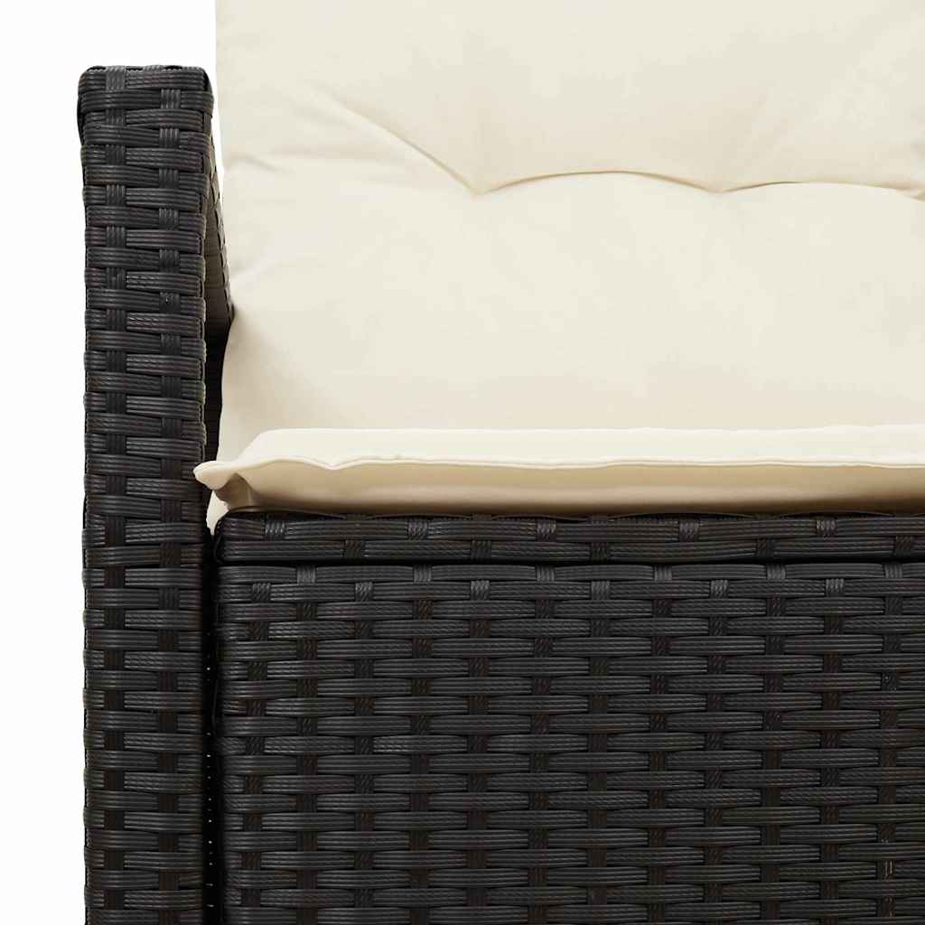Gartensofa mit Kissen Schwarz 120 x 62 x 69cm Poly-Rattan