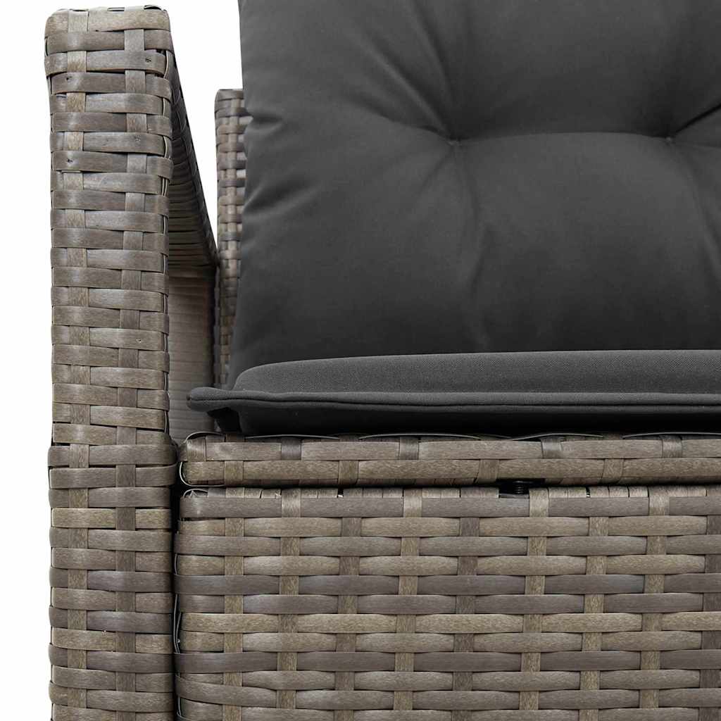 Gartensofa mit Kissen Grau 120 x 62 x 69cm Poly-Rattan