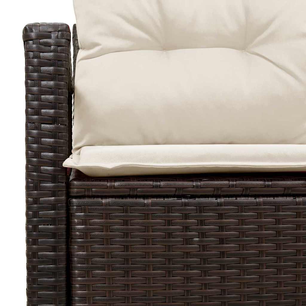 Gartensofa mit Kissen Braun 120 x 62 x 69cm Poly-Rattan