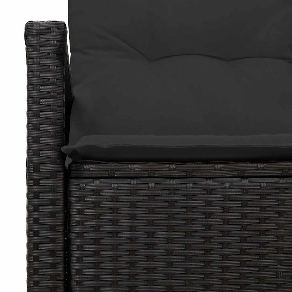 Gartensofa mit Kissen Schwarz 120 x 62 x 69cm Poly-Rattan