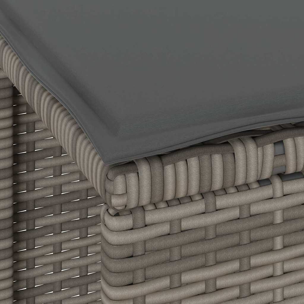 Garten Essgruppe 3 pcs Grau Poly Rattan