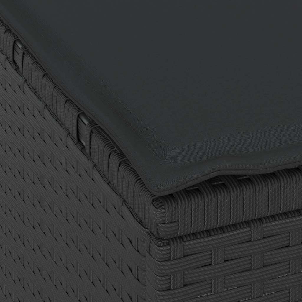 Garten Essgruppe 3 pcs Schwarz Poly Rattan