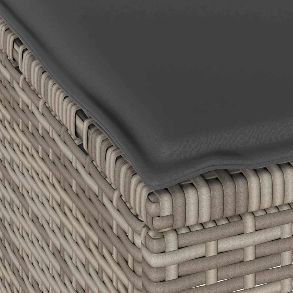 Garten Essgruppe 3 pcs Grau Poly Rattan