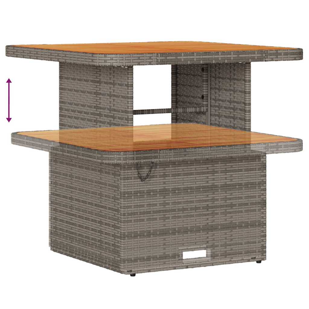 Garten Essgruppe 3 pcs Grau Poly Rattan