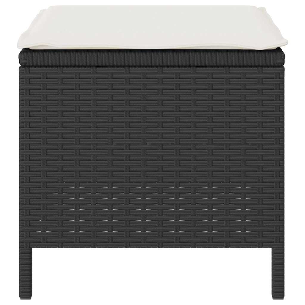 Garten Essgruppe 4 pcs Schwarz Poly Rattan