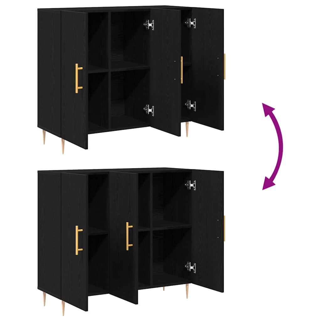 Sideboard Schwarze Eiche 90 x 34 x 80 cm Holzwerkstoff