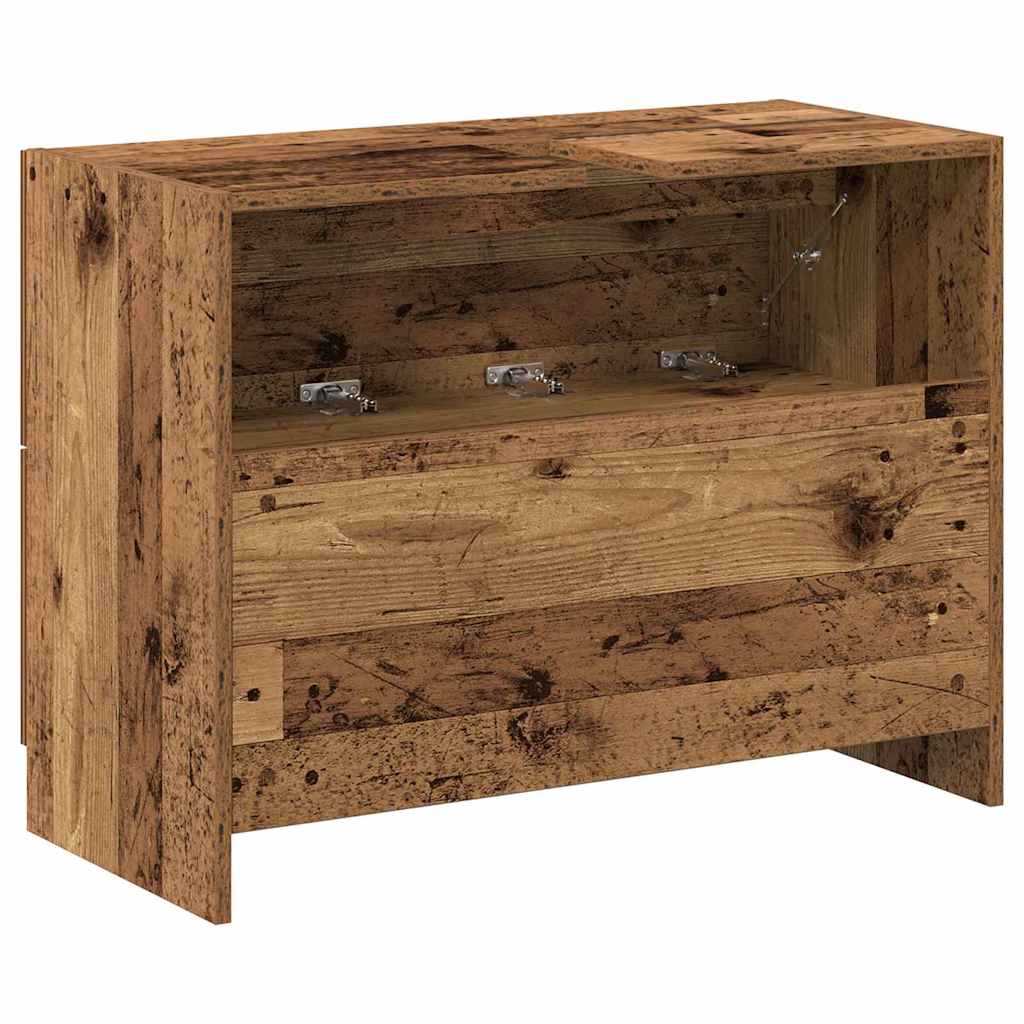 Waschtischschrank mit Tür Altholz 78 x 37 x 59 cm Holzwerkstoff